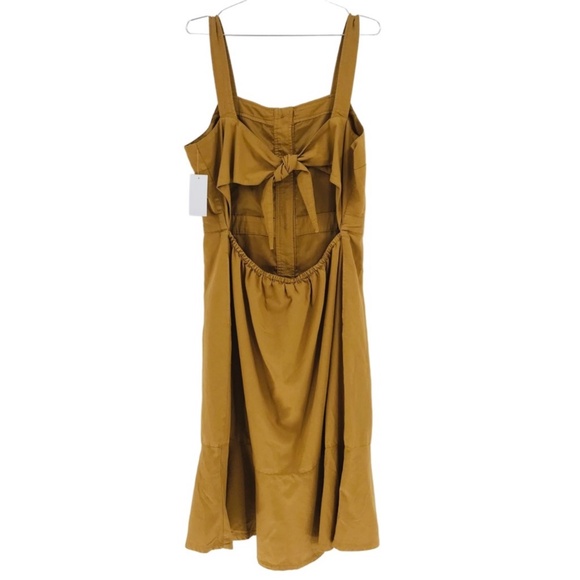 OAT New York Sleeveless Button Front Midi Dress Mustard Size XL - Picture 9 of 9